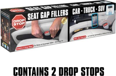 Drop Stop - The Original Patented Car Seat Gap Filler (AS SEEN ON Shark Tank) - Set of 2 and Slide Free Pad and Light - Image 2