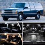 Interior LED Lights Kit for Chevy Suburban 1992 1993 1994 1995 1996 1997 1998 1999 Map Dome Door Footwell Trunk License Plate Lights Interior Bulbs + Install Tool