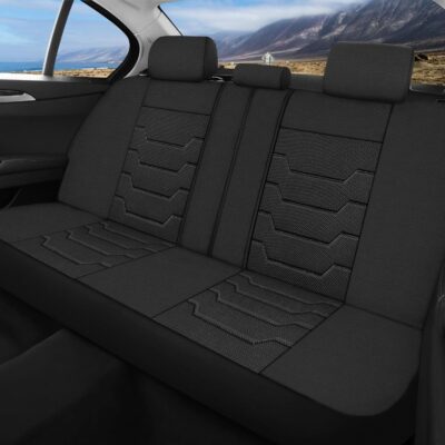 3D Air-Mesh Car Seat Covers Full Set, Breathable and Split Bench Compatible Seat Covers for Cars, Universal Car Interior Covers for Most Cars Sedan Truck SUV(Black) - Image 3