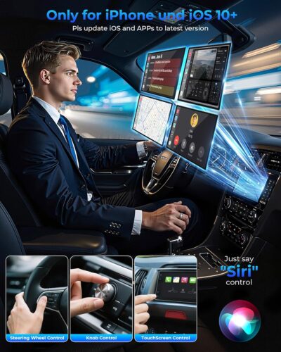 Mini CarPlay Wireless Adapter for Apple iPhone - Converts Wired to Wireless CarPlay Adapter, CarPlay Dongle Stick for Apple Wired CarPlay Cars & for iPhone iOS 10+, USB & Type-C, Plug & Play - Image 5