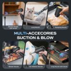 Hand Held Vacuum Cordless Rechargeable: 15000PA Powerful Suction Hand Held Car Vacuum Cleaner,1.25 lbs Lightweight & Washable Filter Air Duster and Vacuum Cleaner for Home, Car,Pets - Image 5