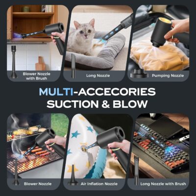 Hand Held Vacuum Cordless Rechargeable: 15000PA Powerful Suction Hand Held Car Vacuum Cleaner,1.25 lbs Lightweight & Washable Filter Air Duster and Vacuum Cleaner for Home, Car,Pets - Image 5