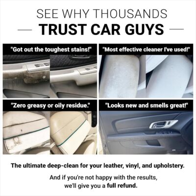 CAR GUYS Super Cleaner | Effective Car Interior Cleaner | Leather Car Seat Cleaner | Stain Remover for Carpet, Upholstery, Fabric, and Much More! | 18 Oz Kit with Microfiber Towel - Image 4