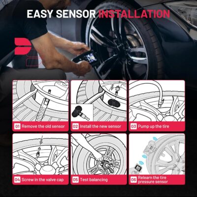 BDFHYK 315MHz TPMS Sensor Compatible with Chevy GMC Buick, Compatible with Cadillac Pontiac SAAB, Tire Pressure Monitoring System (TPMS) Sensors Replace# 13586335, 13581558, 15922396 Gray 1pcs - Image 7
