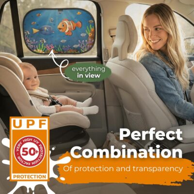 Car Window Shade for Baby with Certified UV-Protection 2 Pack - 20"x12" - Image 3