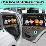 Car Window Shades for Baby, 2 Pack Magnetic Double Layer Car Sun Shade Baby with Storage Pockets, Adjustable Privacy Blackout/See-Through Cartoon Pattern Window Curtains for Kids UV Protection - Image 7