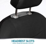 BDK PolyPro Car Seat Covers Full Set in Solid Black, Front and Rear Split Bench Seat Covers for Cars, Easy to Install Car Seats Cover Set and Accessories for Auto Trucks Van SUV - Solid Black - Image 12