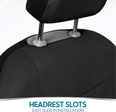BDK PolyPro Car Seat Covers Full Set in Solid Black, Front and Rear Split Bench Seat Covers for Cars, Easy to Install Car Seats Cover Set and Accessories for Auto Trucks Van SUV - Solid Black - Image 12