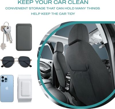 Skechers Car Seat Covers,Leather Seat Covers with GOGA Mat Technology,Waterproof Car Seat Covers Front Seats,Airbag Compatible,Comfort Universal Fit for Most Cars,Vans,Trucks,SUVs,Black - Image 7