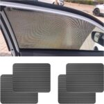 4 PCS Car Side Window Sunshade, 16.5"×15" Static Cling Auto Shade Sticker for UV, Heat, Glare & Privacy Protection, Reusable Vehicle Window Film Shade, Car Accessories