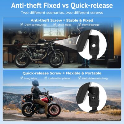 W722 for Motorcycle CarPlay & Android Auto,7" Waterproof Smart GPS Navigation System Screen,Car Play Moto with Light Sensor,Dual Bluetooth,Siri/G-Assist,EQ,USB/Hardwired Power Supply - Image 7