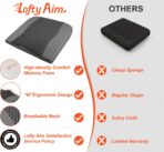 Car Seat Cushion, Comfort Memory Foam Car Cushions for Driving - Sciatica & Lower Back Pain Relief, Driver Seat Pillow for Auto, Office Chair, Wheelchair - 4D Mesh Black - Image 9