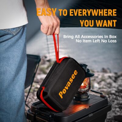 [2026NEW Model] 5000A Jump Starter with Air Compressor,Car Jumper Starter Portable with 150PSI Tire Inflator 12V Jump Box with LCD Display,Flashlight,Storage Case (Up 9L Gas/8L Diesel Engine - Image 6