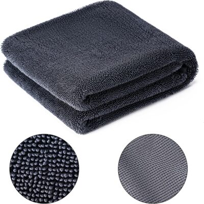 CADONO Large Microfiber Car Drying Towel, Ultra Absorbent Microfiber Cleaning Cloth for Cars, Bath Towels, No Streaks, Scratches, or Water Spots Double-Twist Pile Design(36"x 24") - Image 8