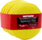 Mothers Microfiber Polishing Pad and Cleaning Pads for Car Detailing, 5 Inch Diameter, Yellow, 6 Pack