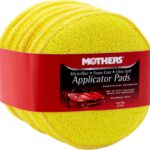 Mothers Microfiber Polishing Pad and Cleaning Pads for Car Detailing, 5 Inch Diameter, Yellow, 6 Pack