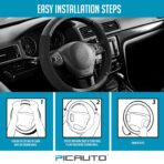 PIC AUTO Steering Wheel Cover, Silk Grain Leather Car Steering Wheel Protector, Comfortable Grip, Universal 14.5-15.5 Inch Anti-Slip Steering Wheels Accessories for Men & Women (Black) - Image 7