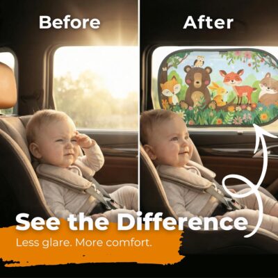Car Window Shade for Baby with Certified UV-Protection 2 Pack - 20"x12" - Image 3