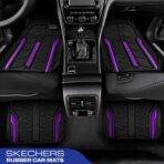 Skechers Car Floor Mats,Heavy Duty Rubber Car Mats Full Set,All Weather Floor Mats,Waterproof TrimTo Fit Universal Floor Liner Car Accessories,Automotive Floor Mats for Cars Trucks SUV,Purple - Image 3