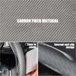 3 Piece Carbon Fiber Steering Wheel Cover,Car Steering Wheel Protector with Non-Slip Lining,Breathable Microfiber Universal for 14.5-15 inch,Gray - Image 3