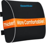 Lumbar Support Pillow for Office Chair, Car & Gaming Chair, Ergonomic Memory Foam Cushion for Back Comfort, Zoned Back Support, Double Adjustable Straps, Breathable Washable Cover, Black