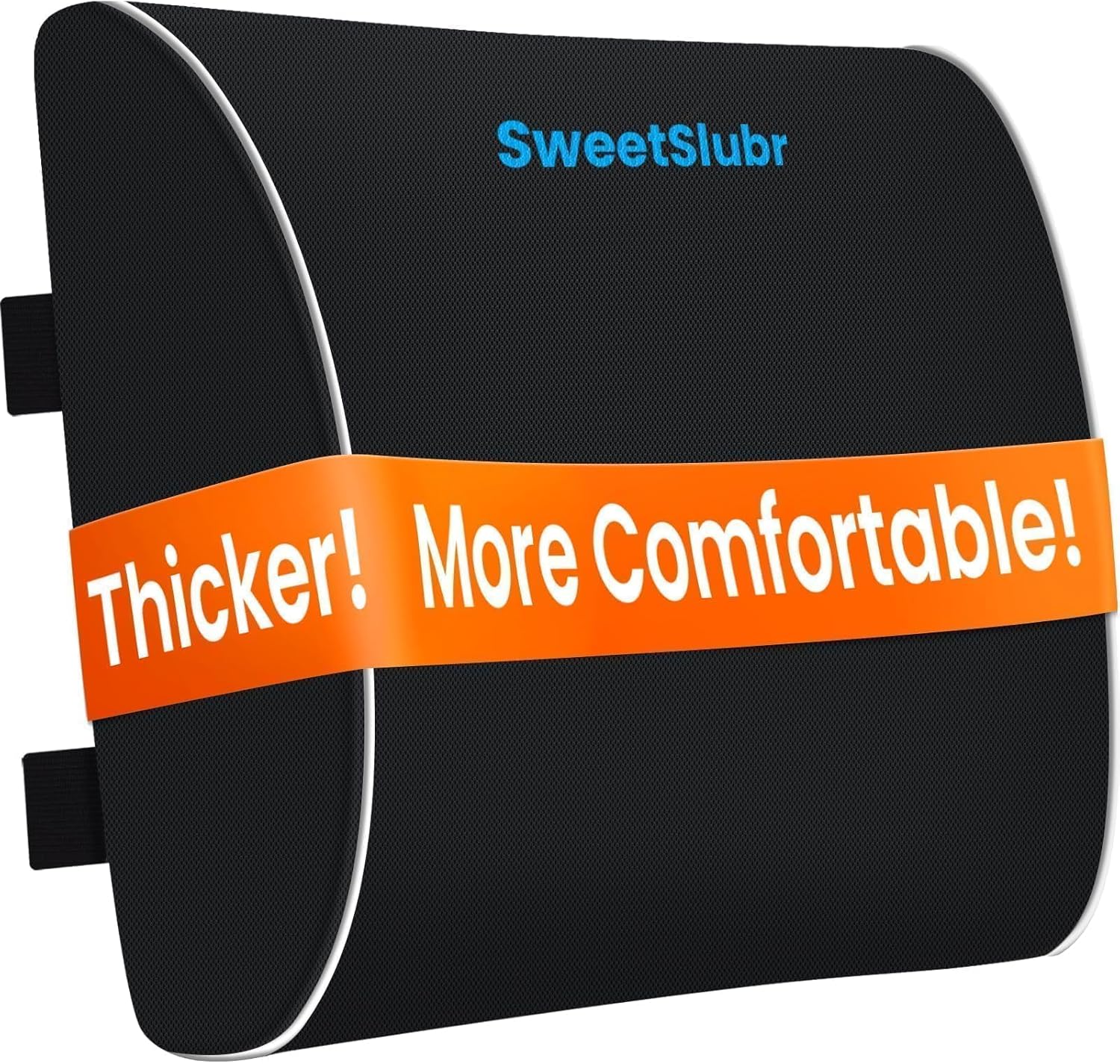 818fyJ1PpL._AC_SL1500_.jpg Lumbar Support Pillow for Office Chair, Car & Gaming Chair, Ergonomic Memory Foam Cushion for Back Comfort, Zoned Back Support, Double Adjustable Straps, Breathable Washable Cover, Black - Image 1