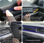 Car Interior Trim Strips,Universal 33ft Car Electroplating Decoration Styling Door Dashboard, Flexible Interior Trim Accessories with Installing Tool(Blue) - Image 4