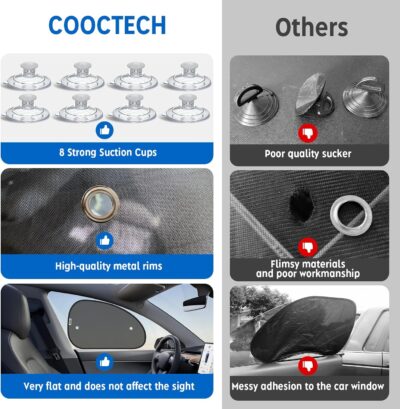 2026 New Upgrade Car Window Shades for Side Window(4 Pack),Car Window Shade for Baby with 8 Suction Cups,Sun Shade Side Window Can Blocks 99.98% UVR,Sun Shade for Window - Image 5