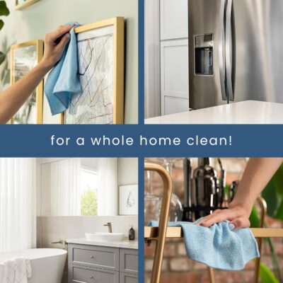 S&T INC. 150 Pack Microfiber Cleaning Cloth, Bulk Towels for Home, Reusable Microfiber Towels for Cars, Cleaning Rags, Light Blue, 11.5 Inches x 11.5 Inches, 150 Count - Image 5