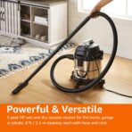 Amazon Basics Wet Dry Shop Vacuum Cleaner, 4 Gallon, 3 HP Stainless Steel, Grey/Black - Image 9