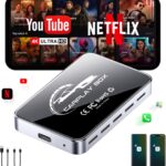 AI Box Wireless CarPlay & Auto Adapter - Plug & Play, Dual-Band WiFi, Bluetooth 5.0, 4K Video Support, Android 12.0 System, Compatible with Factory CarPlay & Android Auto （4GB RAM+32GB ROM）