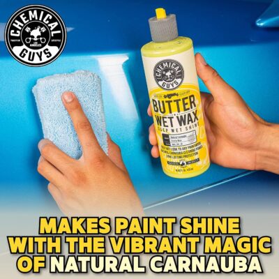 Chemical Guys Butter Wet Wax - Deep Wet Shine Car Wax for Cars, Trucks, SUVs, RVs, and More, Easy On/Off Liquid Formula, Banana Scent - 16 fl oz - Image 2