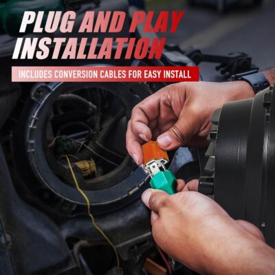 New 1000% Bright Anti-glare 7 Inch Led Headlights Round Compatible with Jeep Wrangler JK JKU TJ LJ Chevy Ford GMC Dodge Mazda Nissan Mack VW etc DOT Approved H6024 Hi/Low Sealed Beam - Plug and Play - Image 5