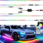 Underglow LED Lights for Cars 180 LEDs RGBI Neon Accent Strip Lights with 16 Million Colors DIY & Music Mode Underbody Exterior Lights Kit for RV SUV Truck Boat 12V