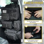 Tactical Car Seat Back Organizer,Tactical Molle Seat Back Organizer with 6 Detachable Molle Pouch,Universal Fits for Car Truck Jeep Vehicle Black - Image 3