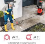 Electric Pressure Washer Power Washer with Foam Cannon & 4 Quick Connect Nozzles, Portable High Pressure Cleaning Machine for Cars Driveways Patios Outdoor Cleaning - Image 2
