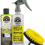 Chemical Guys Foaming Citrus Fabric Clean Drill Brush Kit - High Foaming Stain and Odor Remover, Upholstery, Floor Mat & Car Carpet Cleaner, Deep Cleans & Deodorizes, Citrus Scent - 16 fl oz