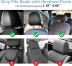 Car Headrest Pillow, Adjustable Head Rest Pillow for Car Seat, Head Neck Support for Kids Adults Travel Sleeping, Fit for Headrest with Poles (Black) - Image 7
