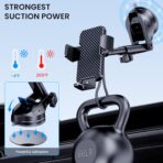Phone Holder Car [Military-Grade Suction] Universal Car Phone Holder [Thick Case Friendly] Automobile Accessories Dashboard Air Vent Windshield Phone Mount Fit for iPhone Android Smartphones - Image 3