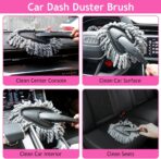THINKWORK Pink Car Duster Interior Kit, Perfect Car Detailing Brush Kit for Cleaning Windows,Windshield,Dashboard and Air Vents Suitable for All Cars - Image 5