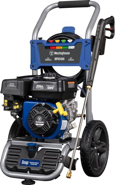 Westinghouse WPX3400 Gas Pressure Washer, 3400 PSI and 2.6 Max GPM, Onboard Soap Tank, Spray Gun and Wand, 5 Nozzle Set, for Cars/Fences/Driveways/Homes/Patios/Furniture - Image 10