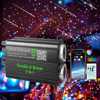 VASTFIRE Starlight Headliner Kit – 1300pcs Twinkle Meteor Fiber Optic Star Lights for Car, Bluetooth APP & Remote Control, RGBW Color Changing, DIY Interior Roof Ceiling Light, Sound Sync LED Kit - Image 2