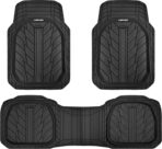 CAR PASS DeepDish Heavy Duty Rubber Floor Mats 3-Piece, Universal M-XL Size Trim-to-Fit Automotive Floor Mats for Truck Van SUV, Durable Waterproof All Weather Car Mats (Solid Black) - Image 8