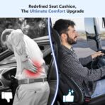 Car Seat Cushion with Neck Pillow & Lumbar Support Kit Back Sciatica Tailbone Pain Relief Car Pillows Ergonomic Memory Foam Back Support for Driving Seat Office Chair Wheelchair Black - Image 3