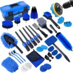 36Pcs Car Detailing Kit, Car Detailing Brush Set, Car Cleaning Kit, Auto Detailing Tools for Interior Exterior Wheels, Professional Car Wash Accessories with Windshield Cleaning Tool and Storage Box