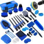 36Pcs Car Detailing Kit, Car Detailing Brush Set, Car Cleaning Kit, Auto Detailing Tools for Interior Exterior Wheels, Professional Car Wash Accessories with Windshield Cleaning Tool and Storage Box