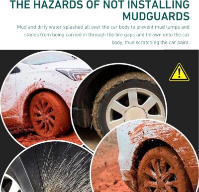 2 PCS Mud Guards for Cars, Rubber Front/Rear Tire Mud Flaps, Splash-proof Side Tire Splash Guard, Suitable for Most Cars SUVs and Trucks (Black) - Image 5