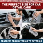 Microfiber Cleaning Cloths Bulk-15 Pack, Gray Microfiber Towels for Cars, Ultra Absorbent Microfiber Towel Weave Grime & Liquid for Streak-Free Mirror Shine - Car Washing Cloth, 12x12 inches - Image 4