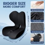 Lumbar Support Seat Cushion - Memory Foam Cushion for Office Chair, Car Seat, Airplane - Sciatica & Hip & Coccyx Pain Relief Desk Chair Cushion for Long Sitting Office Workers, Car Drivers - Image 3