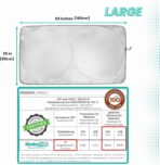 Windshield Sun Shade - Certified 99.87% UVB & 99.02% UVA Protection Car Sun Shade. Award Winning Sunshade for Car Windshield with Patented Technology. Size L 63"x35" Car Window Shades by Kinder Fluff - Image 2